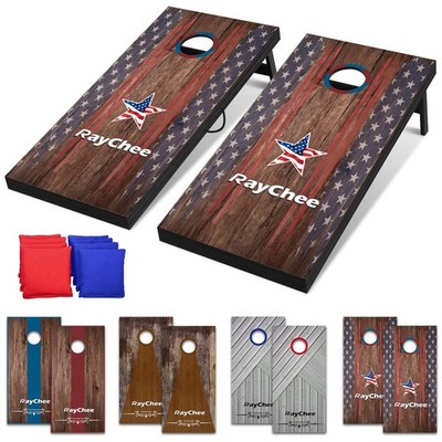 Cornhole Game Boards Set 4x2FT Bean Bag Toss Game Backyard MDF Portable Outdoor