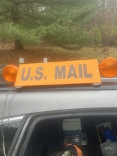 Us Mail Flashing Orange Triangle Magnetic Sign For On Top Of Car ￼, works Great￼