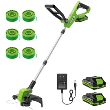 VARSK 20V String Trimmer Cordless, 12 Inch 2 in 1 Trimmer and Edger, Automati...