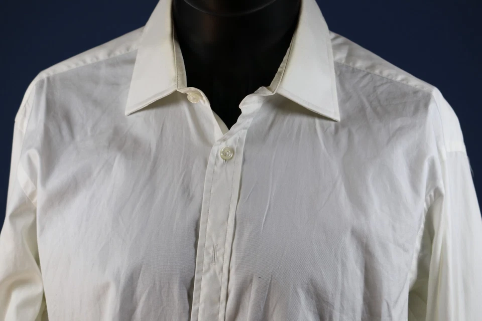 Camisa TM Lewin Puño Francés Dos Pliegues Algodón Blanca 16.5 33 84cm Lewin 100 46" Foto 2 de 4