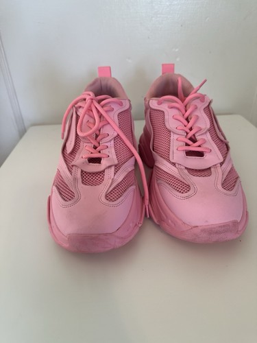 Steve Madden Sneakers Donna 10M Rosa Neon Scarpe da Tennis Sportive Grosse Y2K - Foto 2 di 9