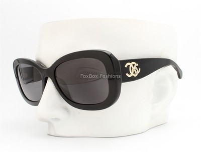 Chanel Sunglasses Black Gold CC Logo Polarized ch5468BA 622/T8