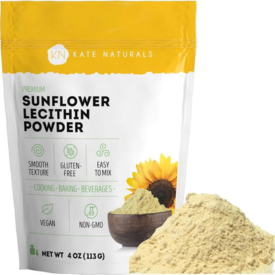 Kate Naturals Sunflower Lecithin Powder for Baking Bread, Gummies, Cooking. Leci