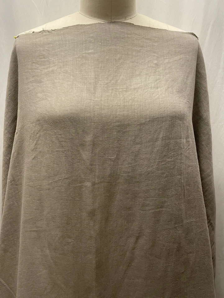 100% Washed Midweight Linen Neutral Taupe Color Fabric By The Yard 59 " Wide - Image 3 of 4