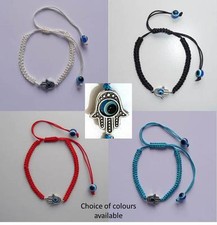 Hamsa Hand Of Fatima Evil Eye Charm Bracelet Kabbalah Silver Pendant Judaica
