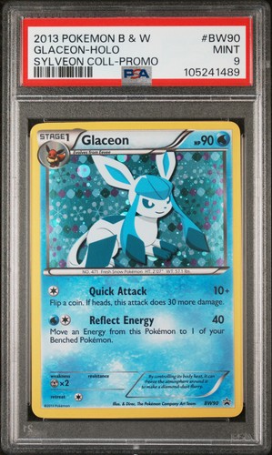 POKEMON 2013 BW BLACK STAR PROMO GLACEON #BW90 HOLO PSA 9 MINT #105241489