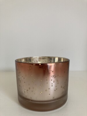 Teelichthalter | Quecksilberrosa | 10 cm breit | 8 cm hoch | Sprenkeloptik