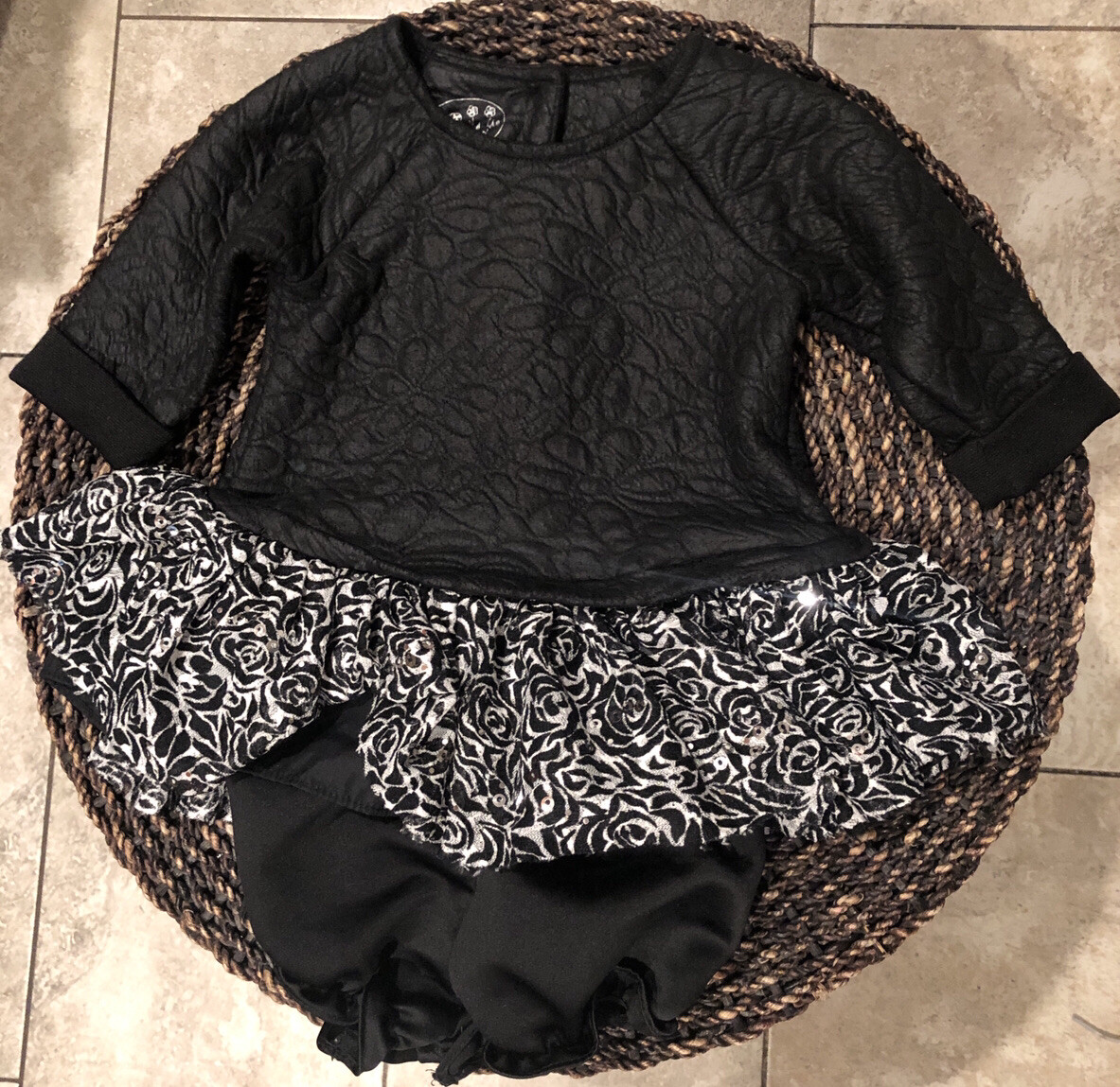 Pippa & Julie Pippin Vegan Leather & Lace Dress Bloomer Set Drop Waist 12  Months | eBay