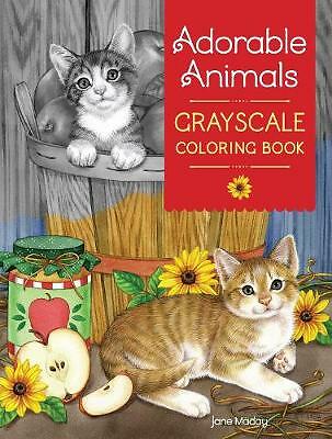 Adorable Animals Grayscale Coloring Book Maday Paperback F&W 9781440350511
