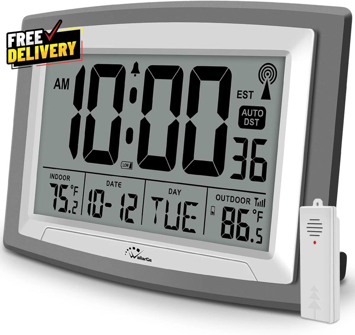 Silver Digital Wall Clocks for sale | eBay