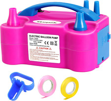 Produktbild - Luftballonpumpe Elektrisch 600W Motor Ballonpumpe Elektrisch Klein 2+2 Düse 2 Mo