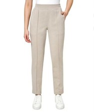 Mondetta Women's Textured Pintuck Straight Leg Pant, Beige, Size 2XL NWT