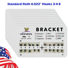NEW Dental Orthodontic Brackets Braces Standard Roth .022 Hooks 3-4-5 SA