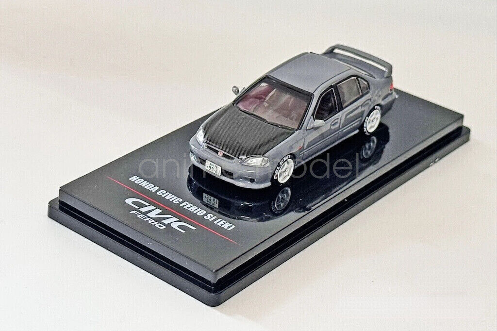 Inno 1:64 Gray Civic FERIO Si EK Sedan Sports Diecast Metal Inno 1:64 Gray Civic FERIO Si EK Sedan Sports Diecast Metal