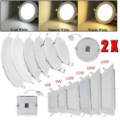 2X 6W 9W 12W 18W 24W LED Light LED Ceiling Recessed Panel Downlight Spot Lamp 