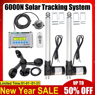 6000N Dual Axis Solar Tracker Controller& 12V 2X16'' Linear Actuator &Anemometer