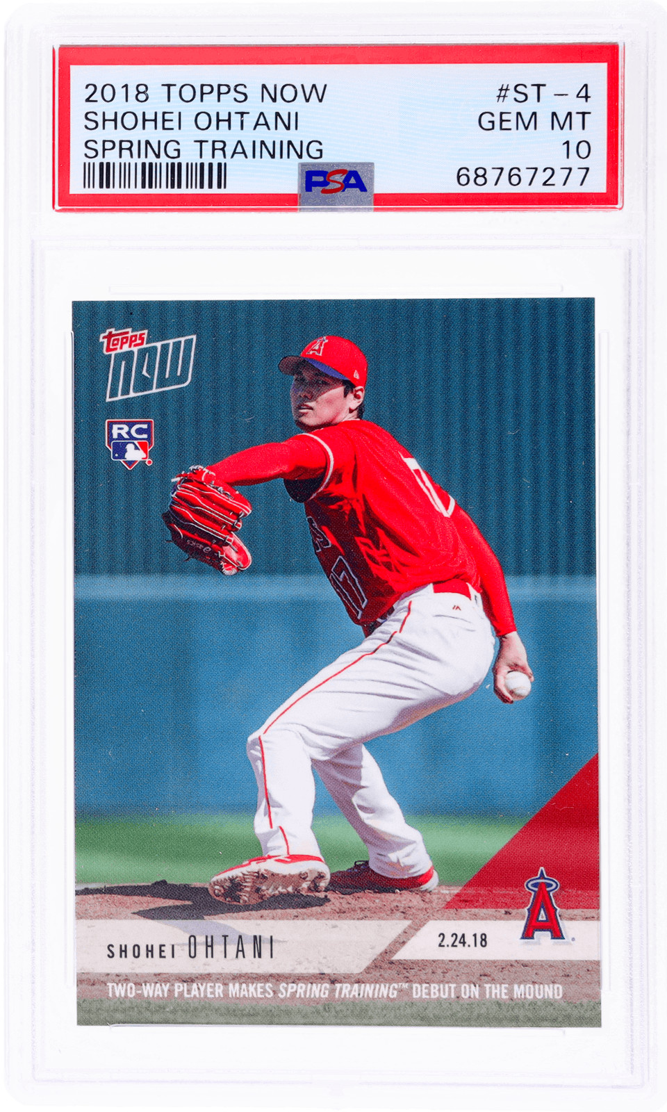 2018 Topps Now Shohei Ohtani Spring Training #ST4 /11384 PSA 10 Rookie RC