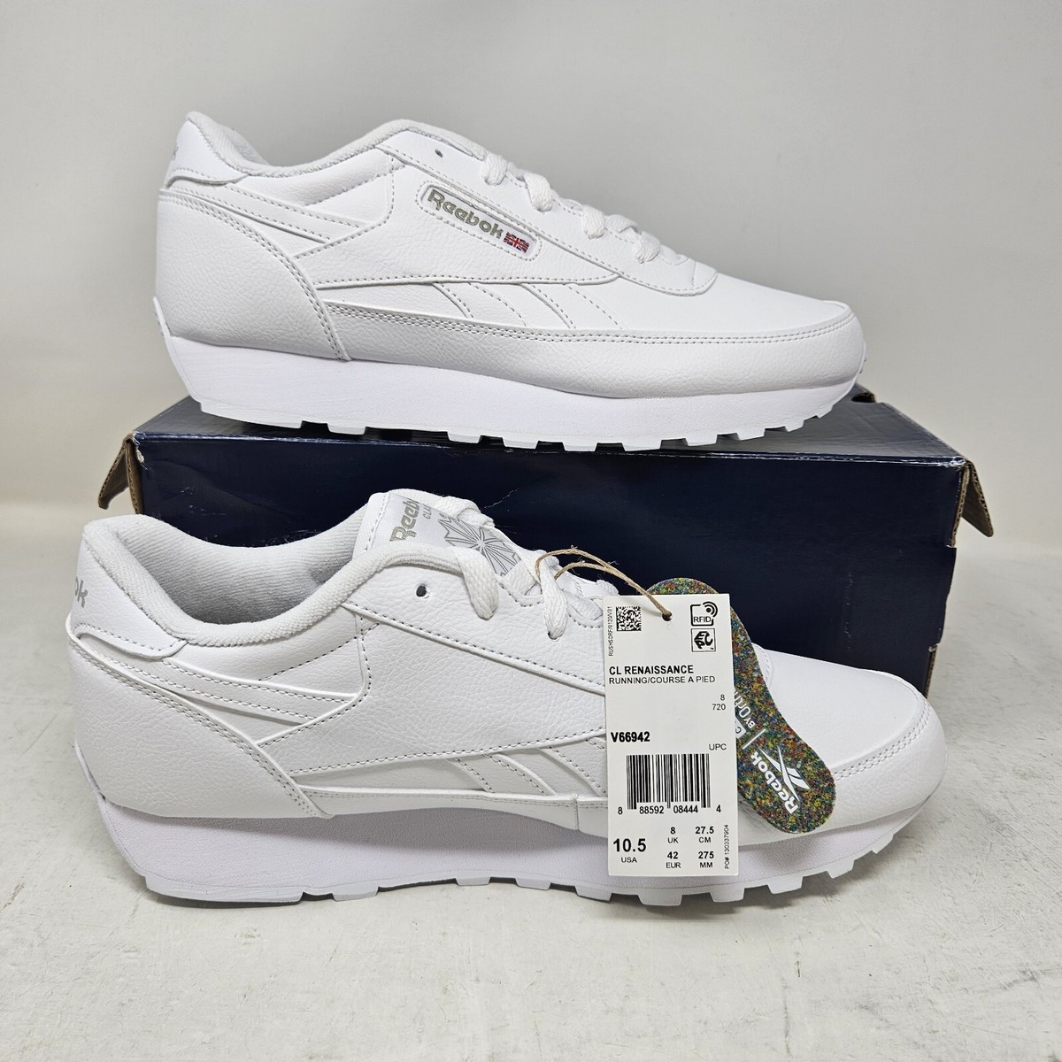 Wmns Reebok CL Renaissance White Comfy Athletic Work Shoes