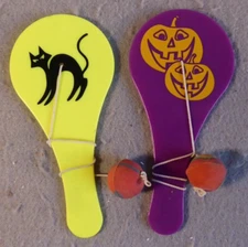 Halloween Paddle Ball Games Pumpkins & Black Cat Party Favor Mini Toy 4VRNF10 4"