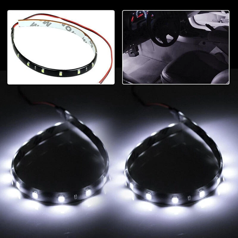 8x Blanco 15LED 30cm Coche Auto Parrilla Flexible Impermeable Tira de Luz SMD 12V Ventas Foto 4 de 4