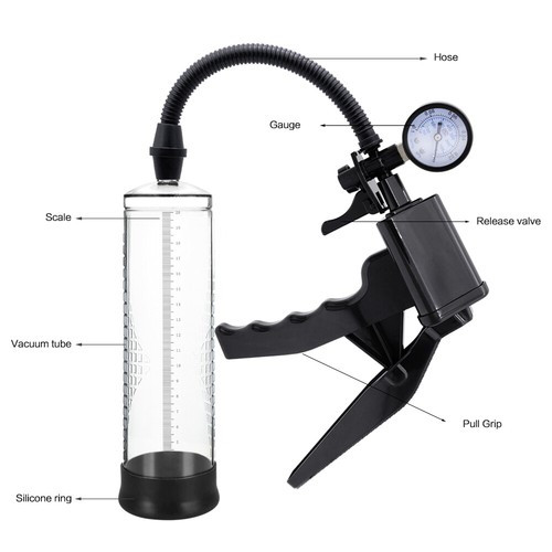 HIGH RIZE Premium Grade Pistol Grip Penis Pump With Gauge/ Graduated Cylinder - Picture 22 of 40