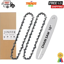 10 Inch Chainsaw Guide Bar and Chain Combo, 10" Replacement Chain for WORX