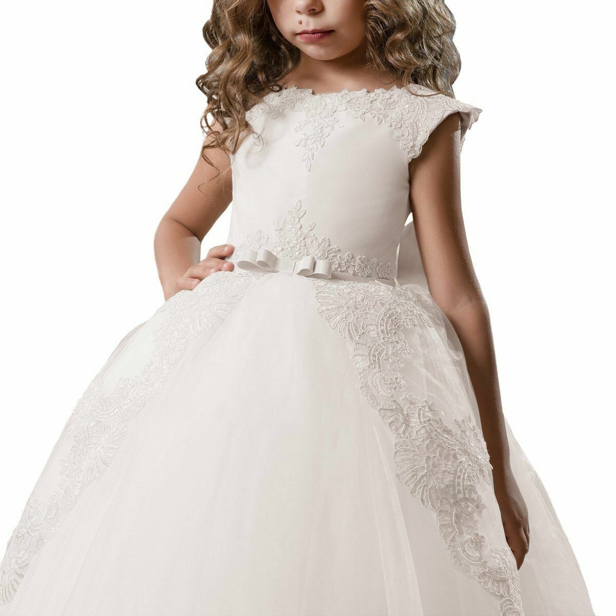 New Green Satin Party Prom Princess Pageant Bridesmaid Wedding Flower