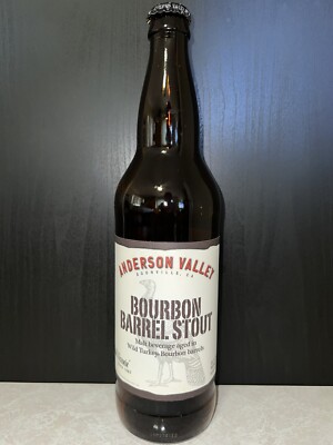 ANDERSON VALLEY BOURBON BARREL STOUT EMPTY Beer Glass BTL w/Cap 22oz.