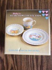 Vintage 1984 Hallmark Baby Heirloom Collection Cup Plate Bowl Dish Set NIB
