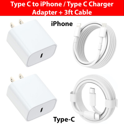 For iPhone 15 14 13 12 11 X 8 7 20W USB C Power Adapter Fast Type C Wall Charger