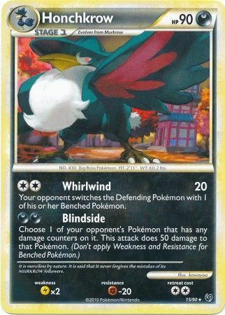 Honchkrow 15/90 Undaunted Rare Light Play LP Pokemon DNA GAMES