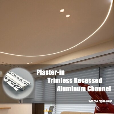 Trimless Einbau-LED-Aluminiumprofil mit Flansch für LED-Streifen in Schwarz/Weiß