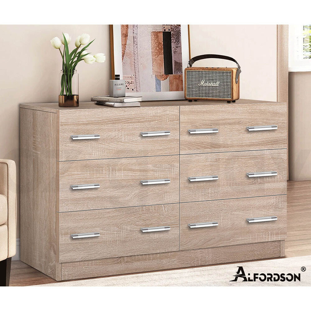 ALFORDSON 6 Chest of Drawers Tallboy Storage Dresser Hamptons