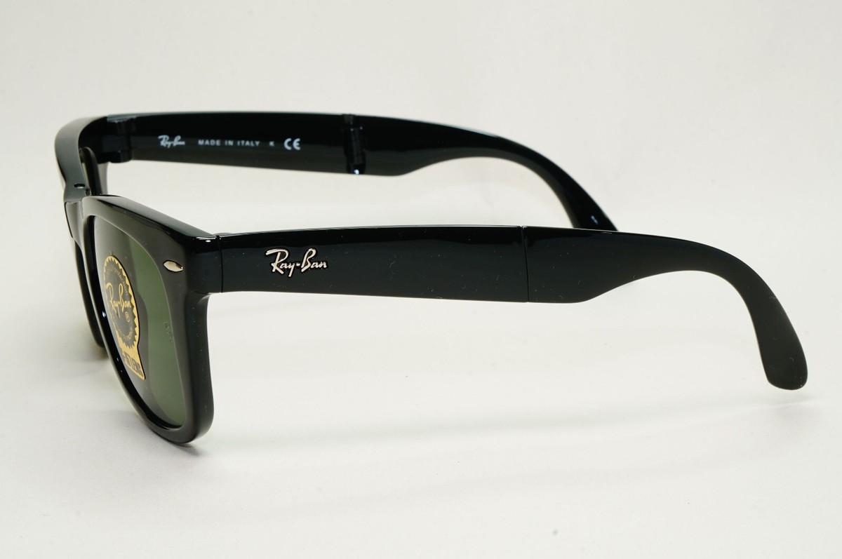 Ray-Ban Sunglasses Folding Wayfarer Black Glossy Green G15 RB 4105