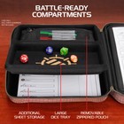 ENHANCE Collector's Edition RPG Organizer Case - DND folder with built-in character sheet holder and erasable scribe panel, dice roll part, removable pen pouch, miniature foam tray