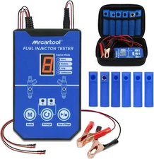 Fuel Injector Tester Cleaner Tool DIY 6 Size Cleaning Adapters & 8 Pulse Modes