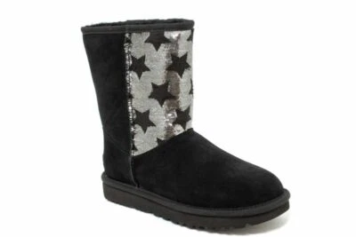UGG Femme Classic Short Noir Paillettes Étoiles 1111029-BLK - Photo 1/4