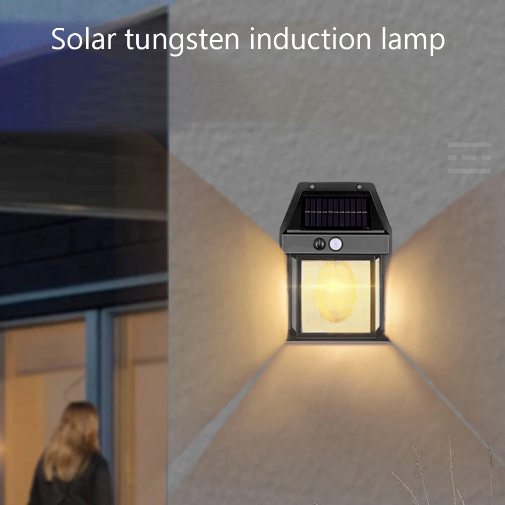 LED Solar Wall Light Body Sensing Solar Yard Lamp for Garden Yard Black