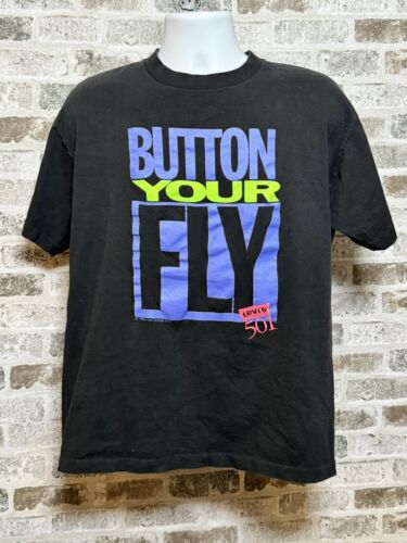 T-shirt vintage Levi's 501 homme noir grand bouton Your Fly manches courtes - Photo 1/11