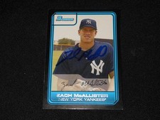 Yankees Zach McAllister Signed 2006 Bowman Autograph Card #DP17  TOUGH  113