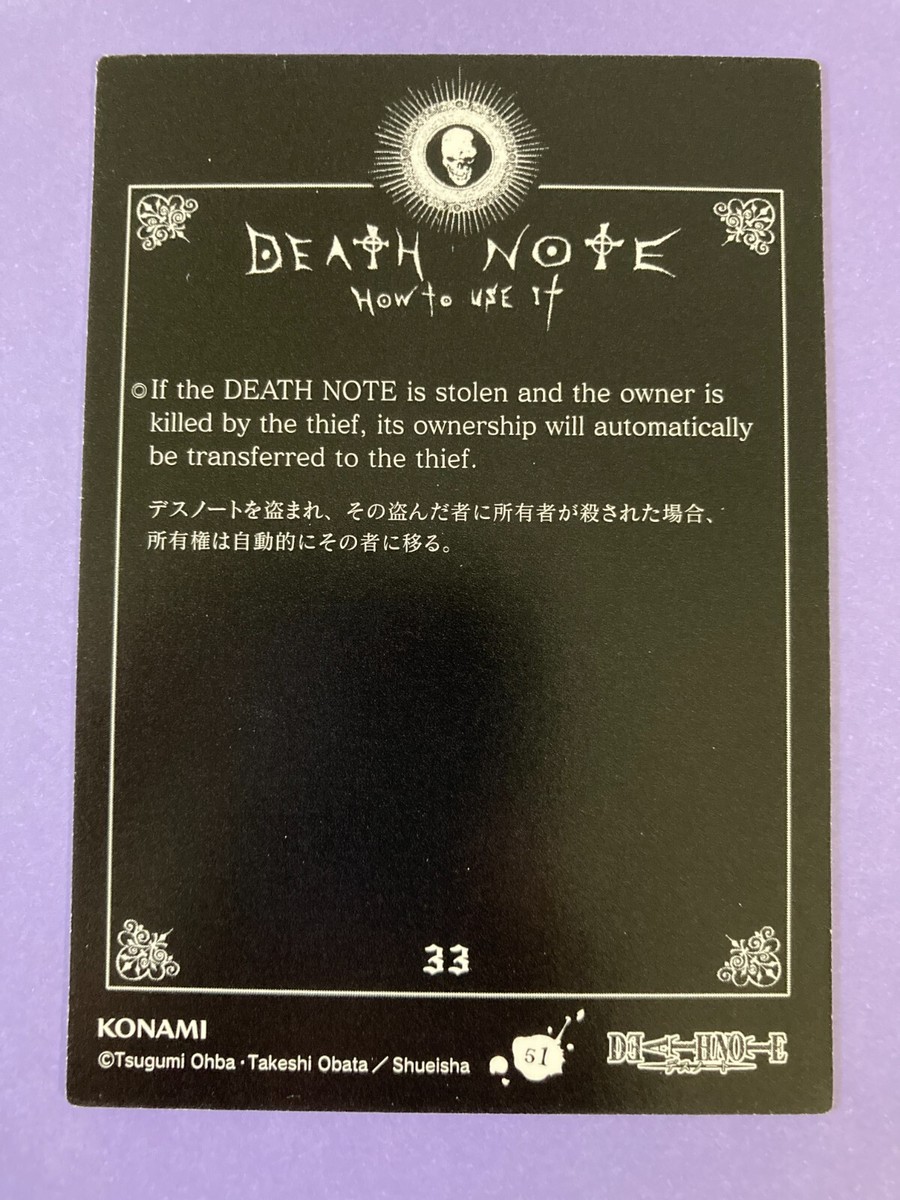 Death Note Misa Amane Card No.33 Trading Card Game Konami Japan | eBay