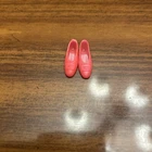 VINTAGE BARBIE FRANCIE SQUISHY CORAL PINK BUCKLE FLATS HEELS SHOES JAPAN