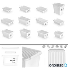 Aufbewahrungsbox Behälter mit Deckel Clips white line Weiß 13 Größen Kunststoff