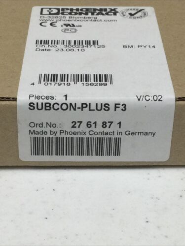 NEW, PHOENIX CONTACT 27 61 87 1 / 2761871 SUBCON-PLUS F3 D-SUB CONNECTOR - Picture 3 of 10