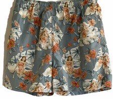 Tommy Bahama VTG Men Size XL Blue Hawaiian Retro Floral Hula Girl Swim Trunks