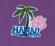HAWAII Beach Vacation title die cuts scrapbook cards