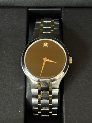 Movado silver gold tone watch black dial Movado Collection Series Men main image 3