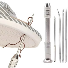 4pcs Leather Sewing Needles Kit Awl Tool Set for Leather Canvas Tent Repair