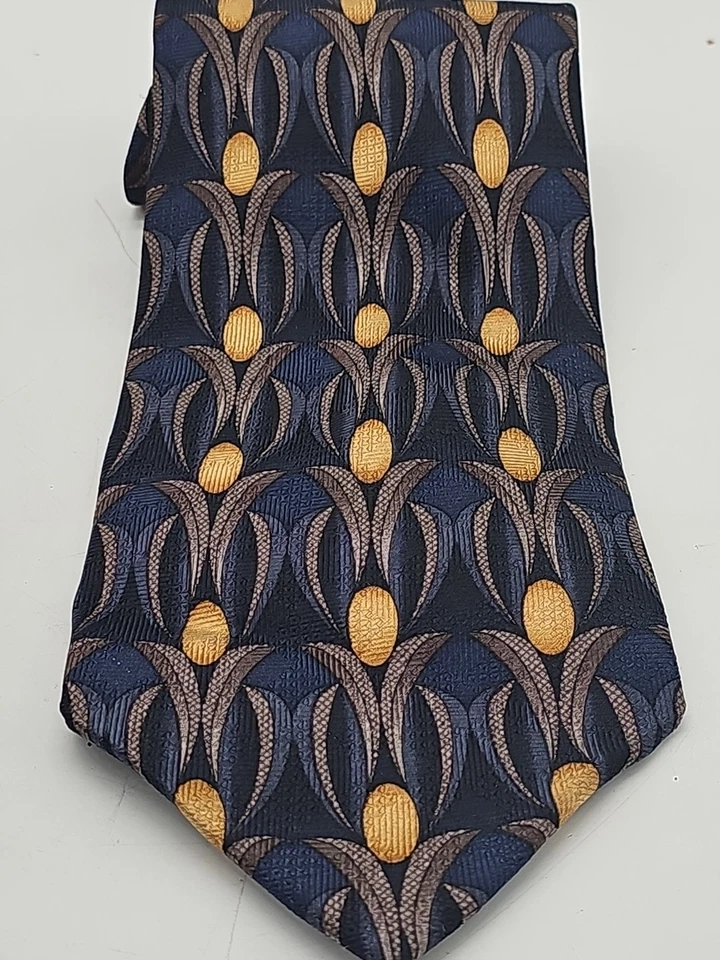 Corbata vintage Louis Roth 100 % seda hecha a mano Taiwán Art Deco gran apariencia Foto 3 de 4