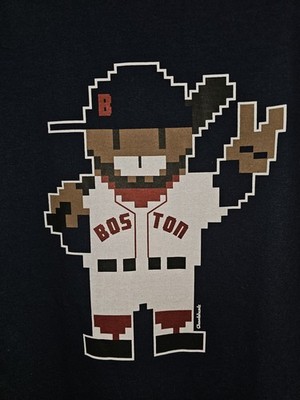 Boston Red Sox David Ortiz 8 Bit Chowdaheadz Large Mens Blue Graphic Logo Tee